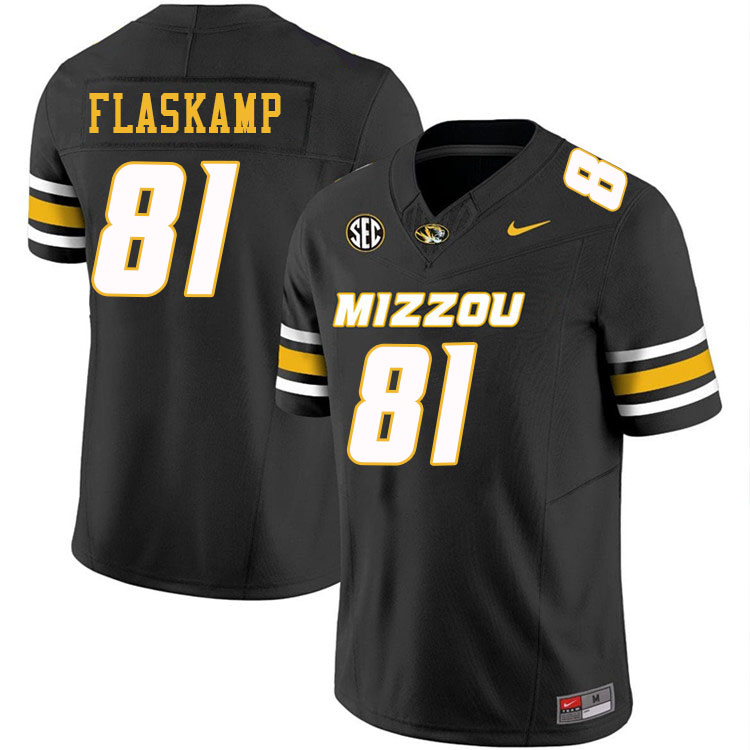 Men #81 Noah Flaskamp Missouri Tigers College Football Jerseys Stitched-Black